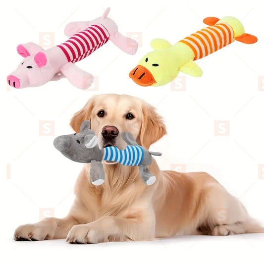 1 bucata. Jucărie de pluș cu design elefant/rață/porc Jucărie puternică de mestecat pentru câini Instrument interactiv de livrare