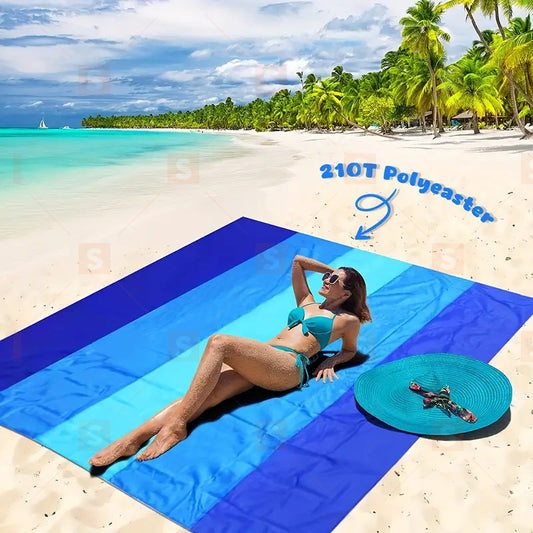 Pătură de plajă Pătură de picnic Pătură de picnic fără nisip Covoraș de plajă Impermeabil Ușoară 198 x 205 cm Pătură de buzunar pliabilă, portabilă Pătură de picnic supradimensionată Covoraș de camping