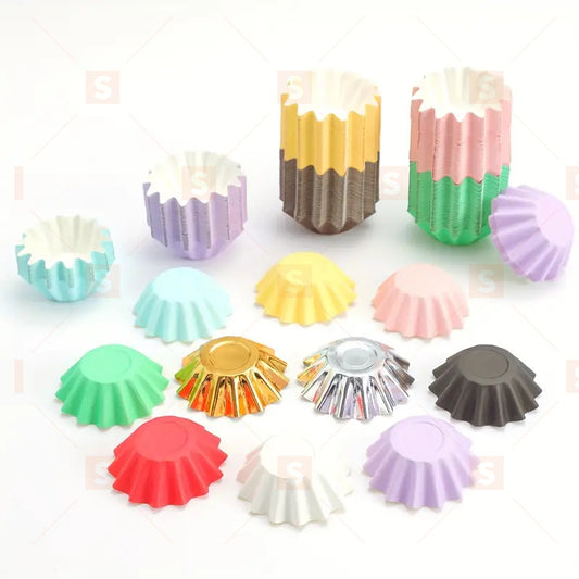 Pachet de 12 cutii de brioșe din hârtie, căptușeli pentru cupcake rezistente la grăsime pentru nuntă, aniversare și petrecere, cești de copt de unică folosință, mini cupcakes