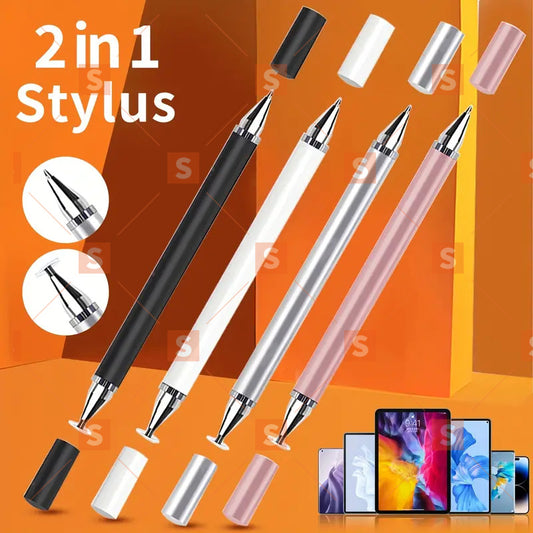 Stylus pentru ecrane tactile, stilou disc Stylus din fibră cu capac atașat magnetic, pentru iPhone/iPad Pro/Mini/Air/Android/Microsoft/Surface Toate ecranele tactile capacitive,