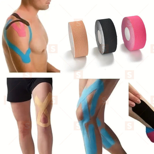 3 role de bandă kinesiologie pentru protecția pielii, susținerea sânilor și brâul sport.