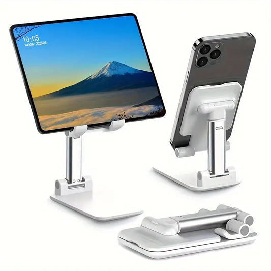 Suport pliabil pentru telefon sau tabletă, reglabil în unghi și înălțime, potrivit pentru smartphone-uri Android, e-reader și tablete.