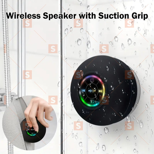 Difuzor de duș Difuzor portabil cu ventuză fără fir Difuzor neagră reîncărcabil prin USB cu 2 ore timp de redare Baterie 3,7 V/400 mah 5.0 Durată de viață a versiunii fără fir pentru petreceri, baie, călătorii, acasă și în aer liber