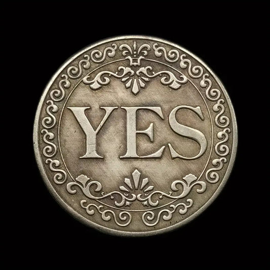 DA sau NU Moneda norocoasă Ia o decizie Monedă comemorativă Insigna cu două fețe Cadouri de colecție (38 mm/1,5 inchi)