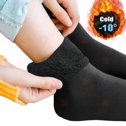 1 pereche de șosete termice de iarnă unisex confortabile - cu căptușeală moale din lână, perfecte pentru cizme de zăpadă și podele reci