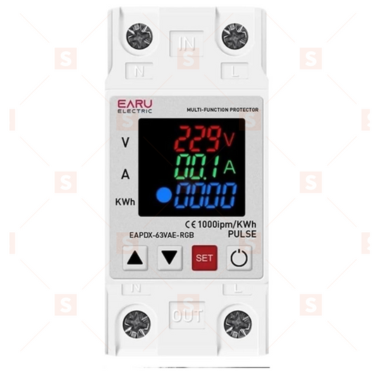 63A 230V шина регулируемо реле за защита от пренапрежение и ниско напрежение, ограничител на свръхток, защитно устройство