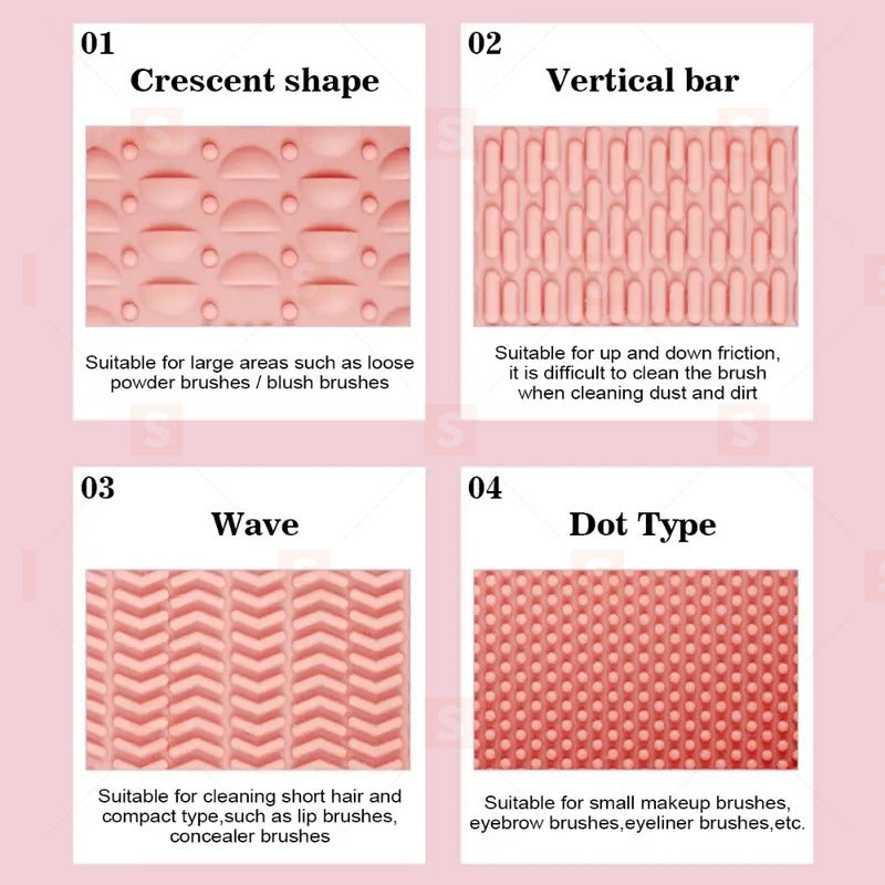 Подложка за почистване на четки за грим, силиконова почистваща четка за грим, почистваща четка за грим и скрабер за четки за грим, гъба за грим, пудра