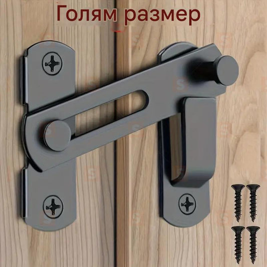 1 брой заключалка за плъзгаща се врата от неръждаема стомана – 180° обръщащ се резе за гараж, баня и външна употреба, защита срещу кражба с 2 ключа, издръжлива и лесна за монтаж.
