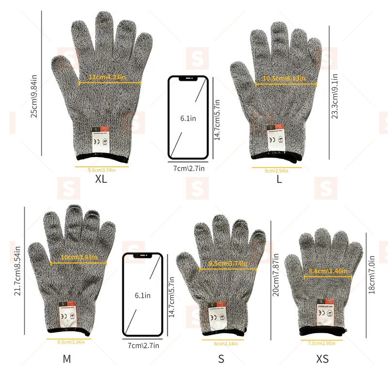 Ръкавици за защита от порязване, защита на ръцете при рязане Работни ръкавици за кухни Градинарство Строителство