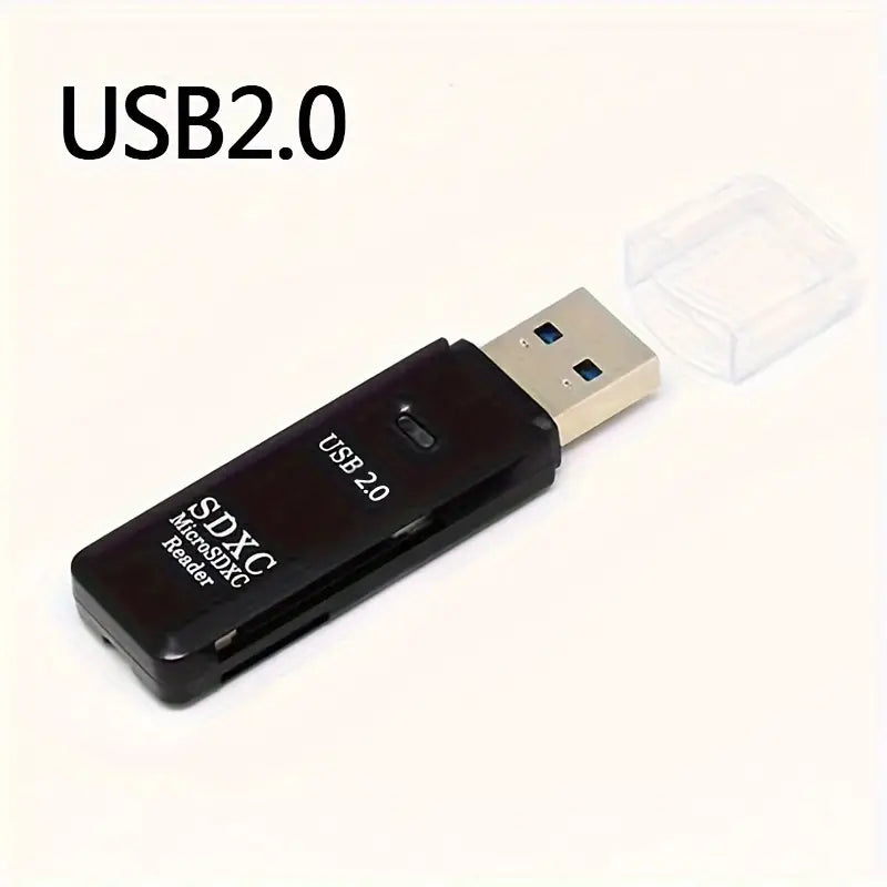 USB3.0/2.0 четец на микро SD карти, 5Gbps 2-в-1 четец на SD карти към USB адаптер, Wansurs четец на карти с памет за SDXC, SDHC, MMC, RS-MMC, Micro SDXC, Micro SD, Micro SDHC и UHS-I карта