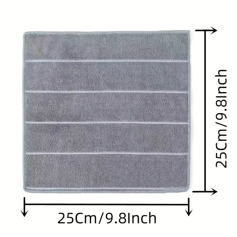 5 buc. Prosoape de bucatarie din microfibra super absorbante - prosoape late si groase gri si albe pentru curatare si uscare usoara.