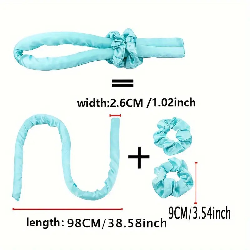 Термоустойчива лента за оформяне на къдри без използване на топлина, копринена лента, ролки за коса с щипка за коса, самостоятелно прилагане на меки естествени вълни с ленти за оформяне на косата