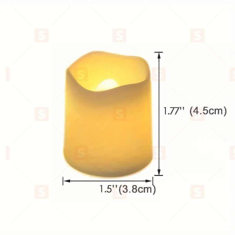 Безпламъчна LED свещ, LED чаени свещи с батерия, топло бели електрически LED безпламъчни вотивни свещи, трептящ пламък LED чаени свещи Свещи за парти на открито, градина, Хелоуин