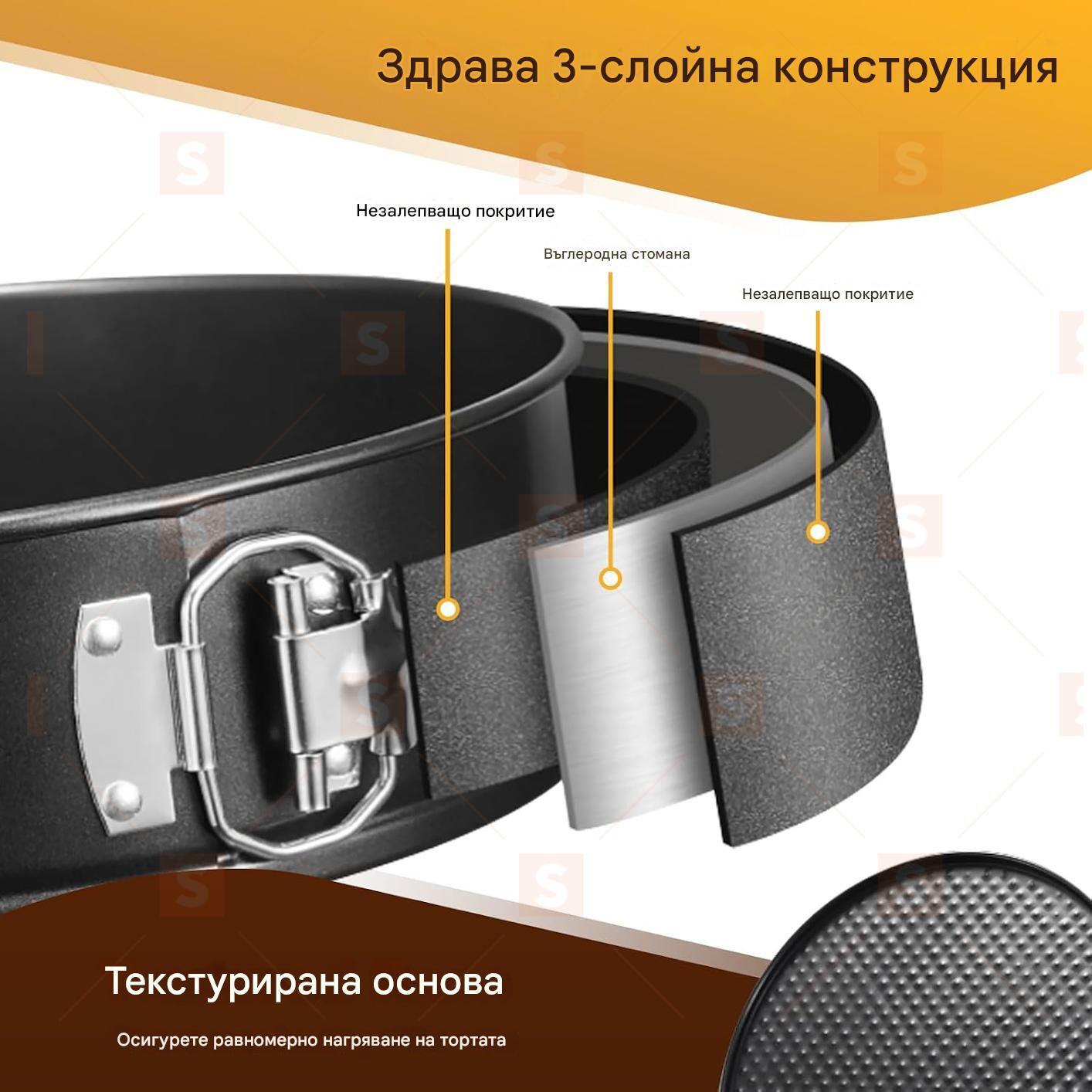Комплект пружинни форми за торта, незалепващи 6 бр. (7 8 8,5 9,5 10 11 инча) форми за чийзкейк с подвижно дъно, непропускливи кръгли пружинни форми форми Комплекти форми за торта за печене
