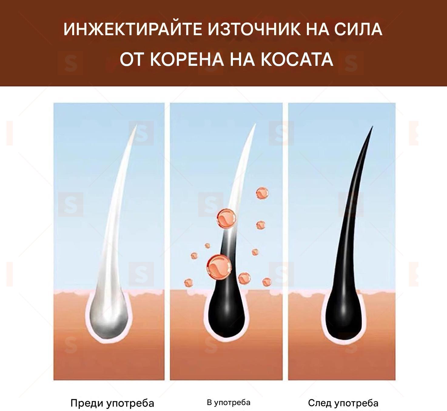 Шампоан за потъмняване на косата, черен сапун за сива коса, обемен и овлажняващ