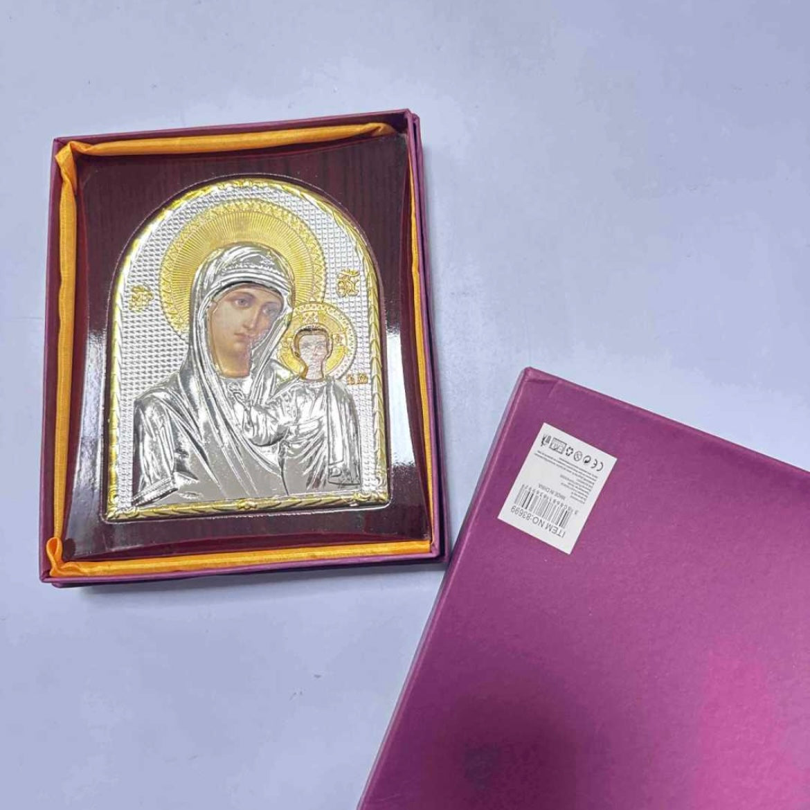 Сребърно платно, Дева Мария от Казан Kazanskaya византийска сребърна християнска православна икона