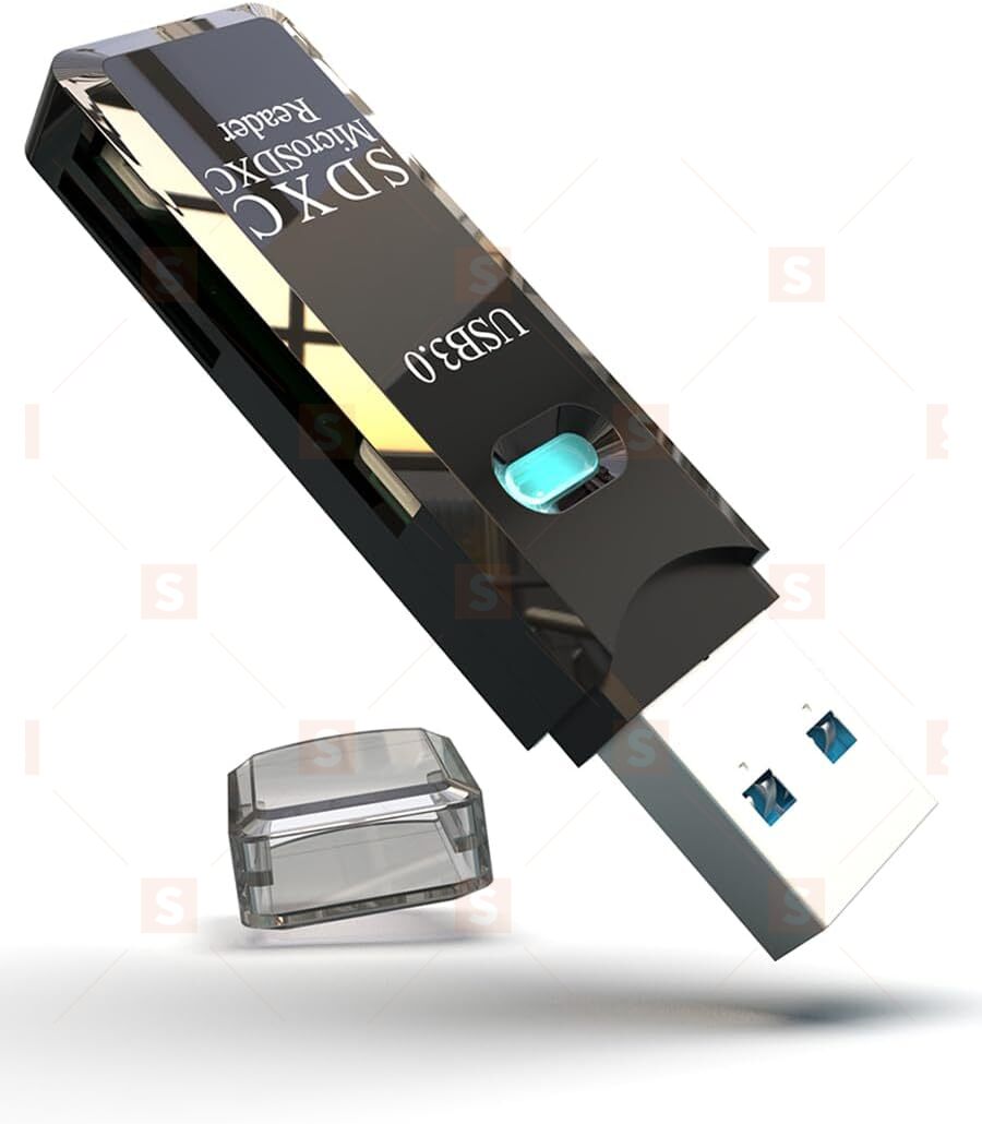 USB3.0/2.0 четец на микро SD карти, 5Gbps 2-в-1 четец на SD карти към USB адаптер, Wansurs четец на карти с памет за SDXC, SDHC, MMC, RS-MMC, Micro SDXC, Micro SD, Micro SDHC и UHS-I карта