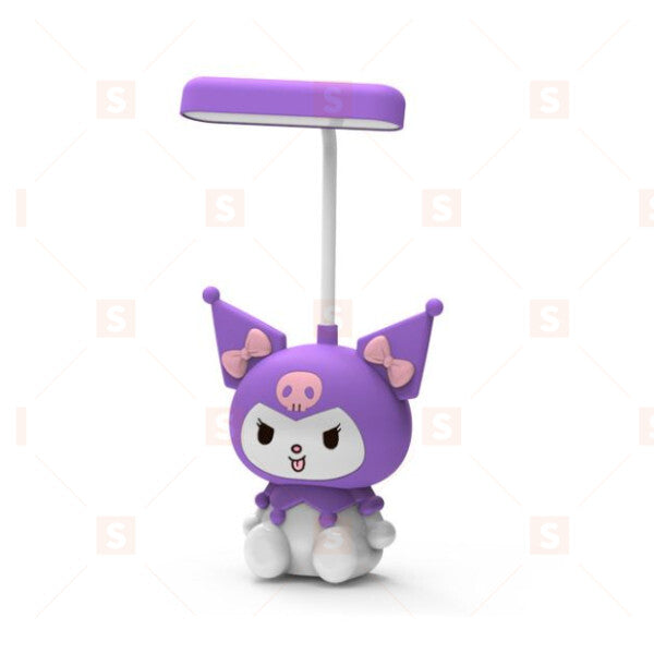 Презареждаема нощна LED лампа Kuromi / My Melody с USB зареждане – сладка настолна лампа в лилаво или черно, идеална за детска стая, подарък или декорация