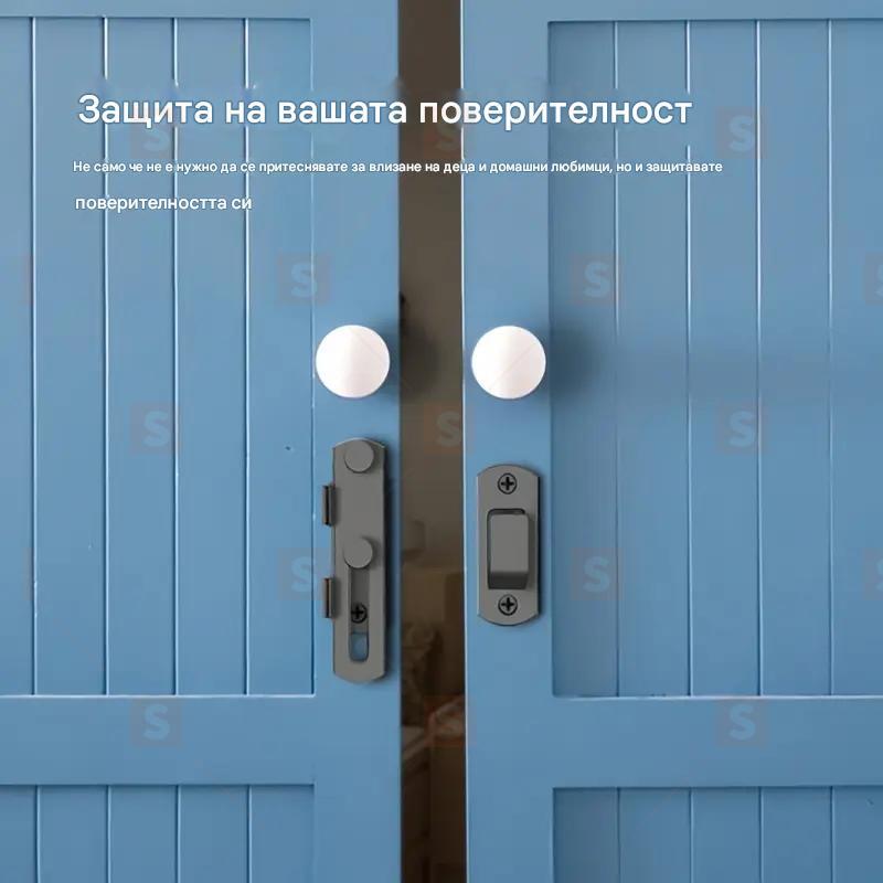 1 брой заключалка за плъзгаща се врата от неръждаема стомана – 180° обръщащ се резе за гараж, баня и външна употреба, защита срещу кражба с 2 ключа, издръжлива и лесна за монтаж.