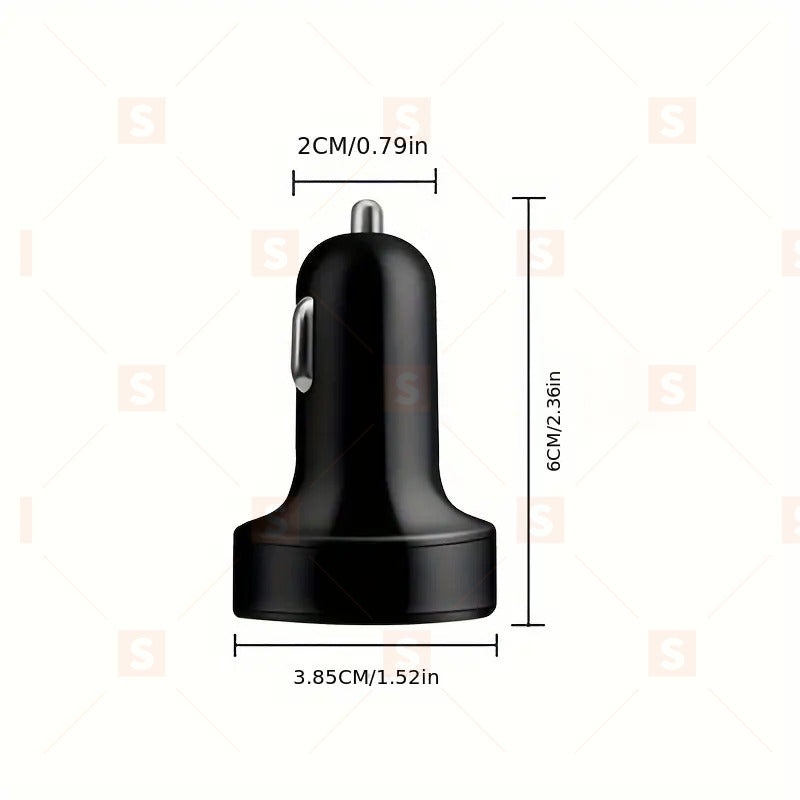 6-в-1 бързо зарядно за кола с USB-C, 4 порта, дисплей за напрежение – PD & QC 3.0