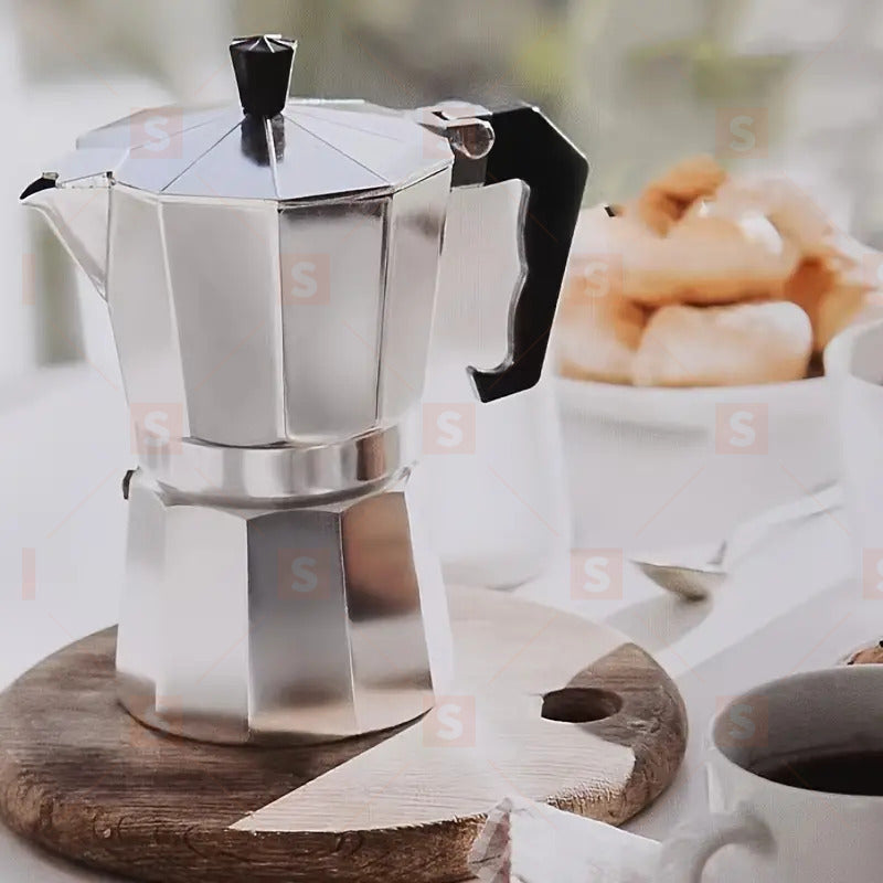 Класически ретро алуминиев кафеварка, преносим алуминиев Moka Pot, Espresso Shot Maker за дома