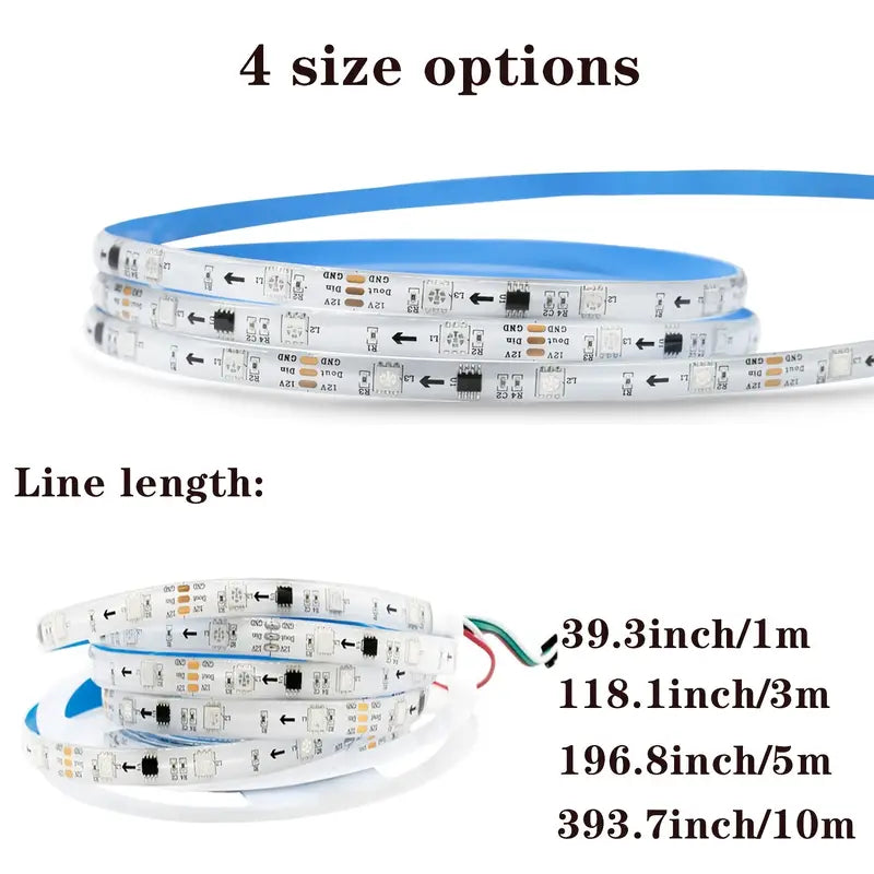 Създайте вълшебна атмосфера с 5050 RGB LED лентови светлини - Синхронизиране на музиката, промяна на цвета, дистанционно управление, идеално за дома, градината, партито и много повече!