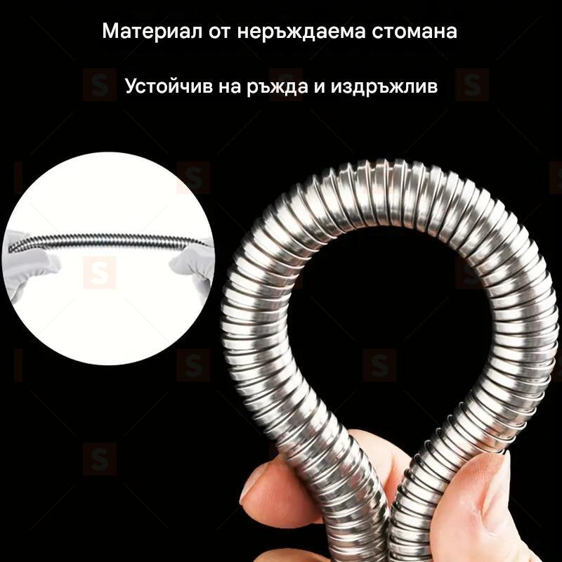 2-метров шифрован маркуч с пръскачка – аксесоар за душ и пералня, подходящ за фризьорски салони и бръснарници, изработен от неръждаема стомана, перфектен за Коледа, Хелоуин и като оригинален подарък