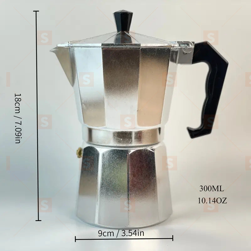 Класически ретро алуминиев кафеварка, преносим алуминиев Moka Pot, Espresso Shot Maker за дома