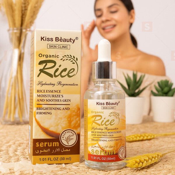 Органичен серум с оризова есенция Kiss Beauty Rice Serum – дълбока хидратация и подхранване за здрава, сияйна кожа – изглажда финни линии, намалява признаците на стареене и изравнява тена – натурална грижа за всеки тип кожа