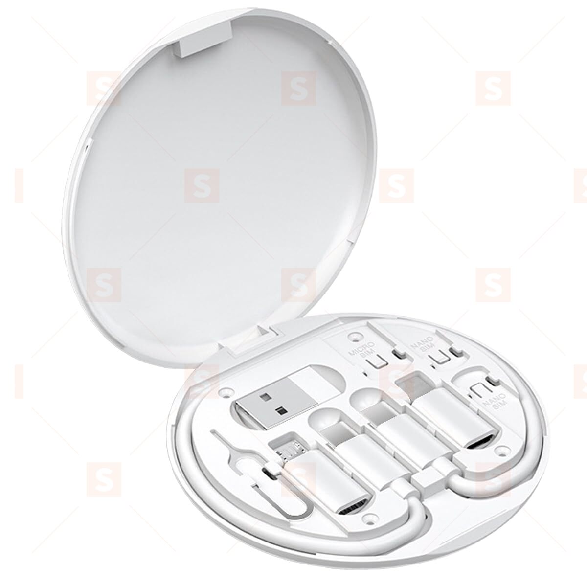 5-в-1 60W USB C към USB C кабел с адаптери – Бързо зареждане за iPhone, Android, Type-C, Micro USB, OTG конвертор и кутия за съхранение