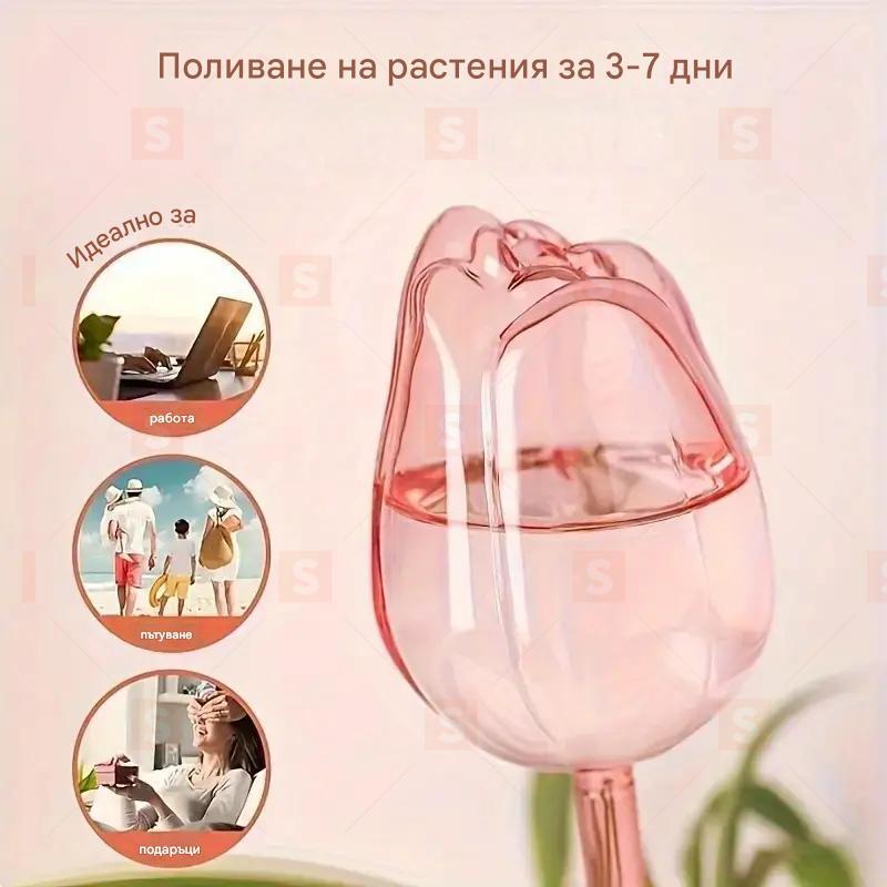 1 бр./3 бр. розови топки за поливане на растения – с тънък изход за продължително капене, идеални за автоматично напояване на стайни и градински растения, подходящи за вътрешна и външна употреба