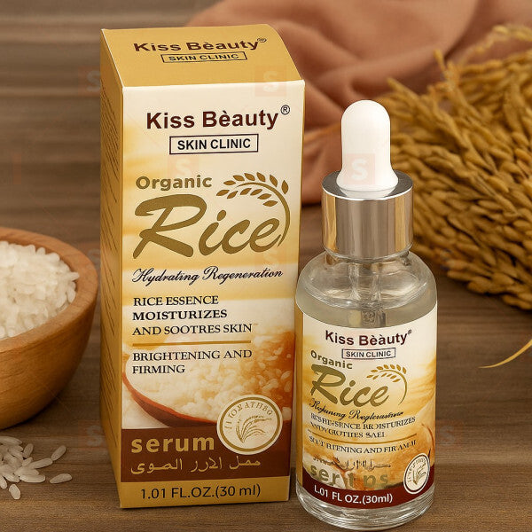 Органичен серум с оризова есенция Kiss Beauty Rice Serum – дълбока хидратация и подхранване за здрава, сияйна кожа – изглажда финни линии, намалява признаците на стареене и изравнява тена – натурална грижа за всеки тип кожа