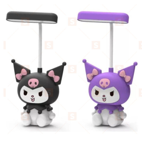 Презареждаема нощна LED лампа Kuromi / My Melody с USB зареждане – сладка настолна лампа в лилаво или черно, идеална за детска стая, подарък или декорация