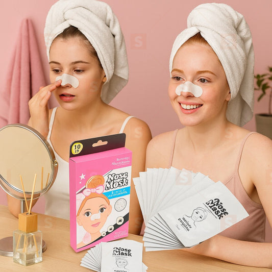 10 бр. ленти за премахване на черни точки Nose Mask – ефективно почистване на порите – подходящи за всички типове кожа – премахват замърсявания и излишен себум за чист и свеж нос