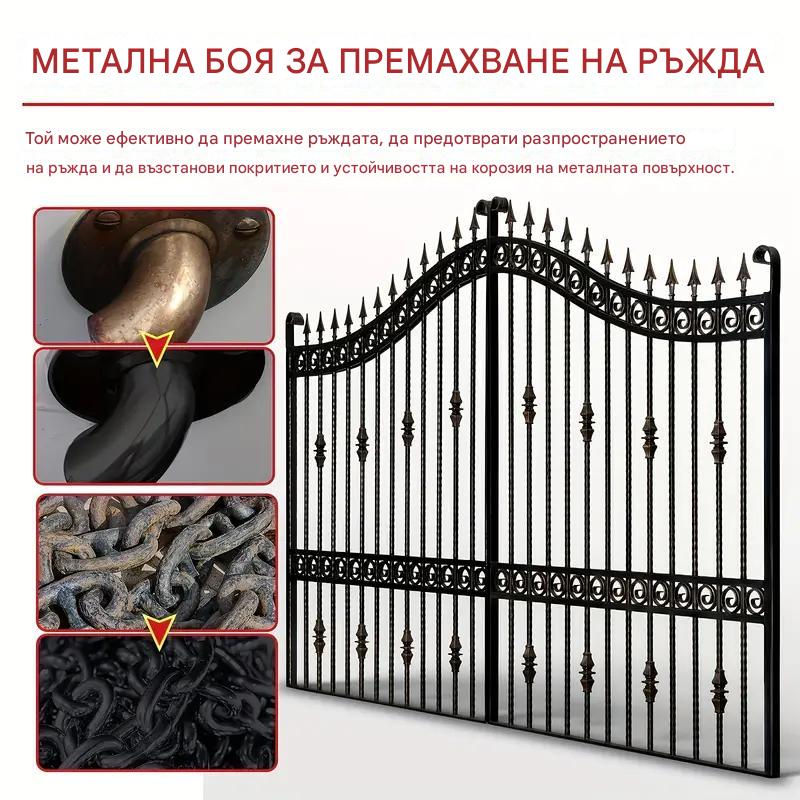 Преобразувател за отстраняване на ръжда от метална боя 500g, Преобразувател на ръжда за метал, Преобразувател на ръжда за метал, Многофункционален универсален гел за отстраняване на ръжда с четка за метална боя за кола