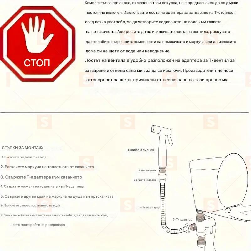 3-частен комплект за душ от неръждаема стомана – включва ръчен биде спрей и приставка за вана с контрол на дивертора, монтаж на палуба с един отвор, съвременен дизайн, различна форма и висока мощност за по-добър комфорт и ефективно почистване на банята