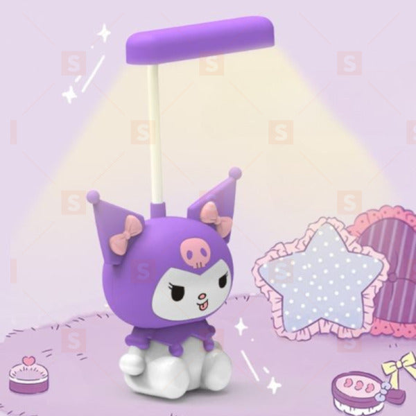 Презареждаема нощна LED лампа Kuromi / My Melody с USB зареждане – сладка настолна лампа в лилаво или черно, идеална за детска стая, подарък или декорация