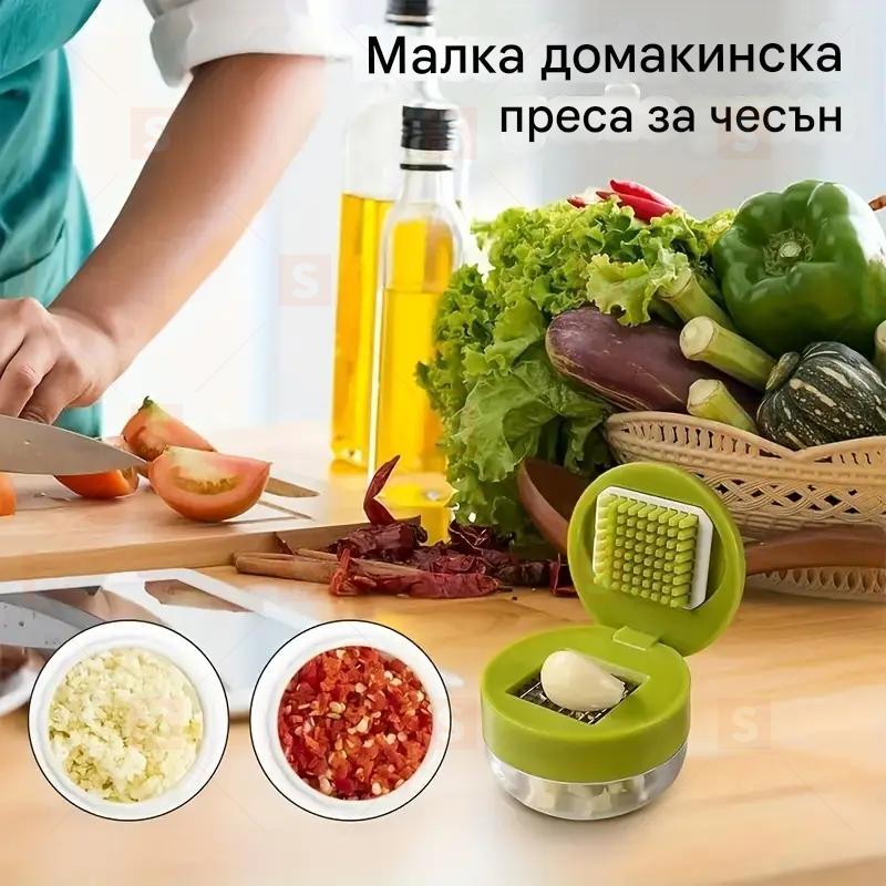 1 бр. многофункционална стоманена чеснопреса – лесен ръчен мелец за чесън, нарязвач и шредер, практичен кухненски инструмент за домашна употреба, ресторанти, фудтракове и професионално готвене