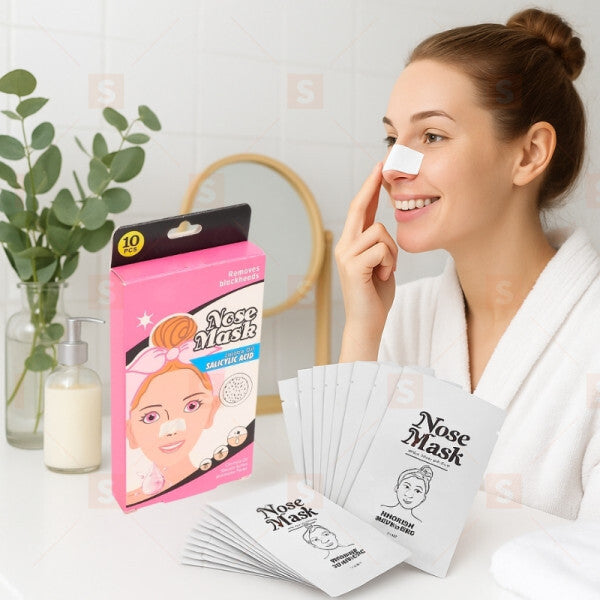 10 бр. ленти за премахване на черни точки Nose Mask – ефективно почистване на порите – подходящи за всички типове кожа – премахват замърсявания и излишен себум за чист и свеж нос