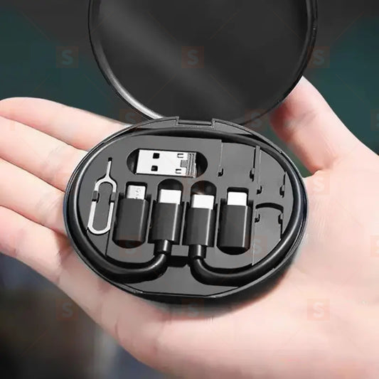 5-в-1 60W USB C към USB C кабел с адаптери – Бързо зареждане за iPhone, Android, Type-C, Micro USB, OTG конвертор и кутия за съхранение