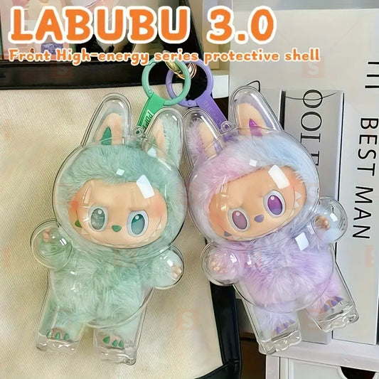 Кристална кутия за показване LABUBU 3.0 – Прозрачен вертикален дисплей за фигурки, издръжлив PMMA материал, кутия за съхранение и декорация
