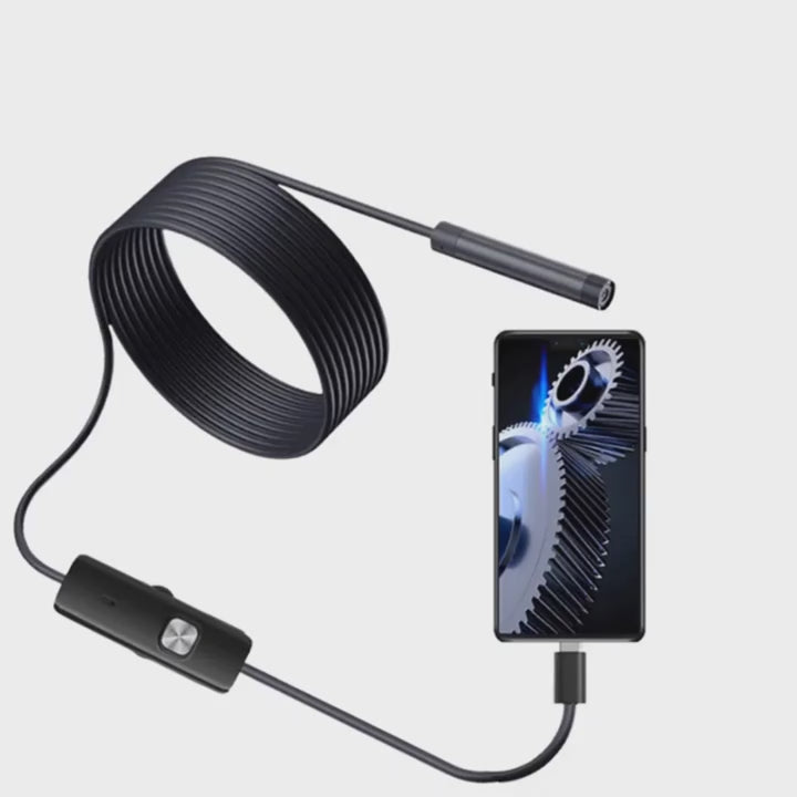 200см ендоскоп камера за Android – Мек кабел, 7мм обектив, USB и Type-C, 640×480P