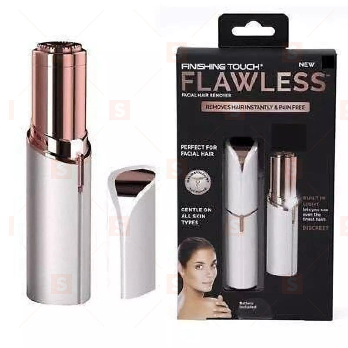 Дамски тример Flawless с USB – Безболезнено премахване на косми от лице и тяло, Компактен и презареждаем
