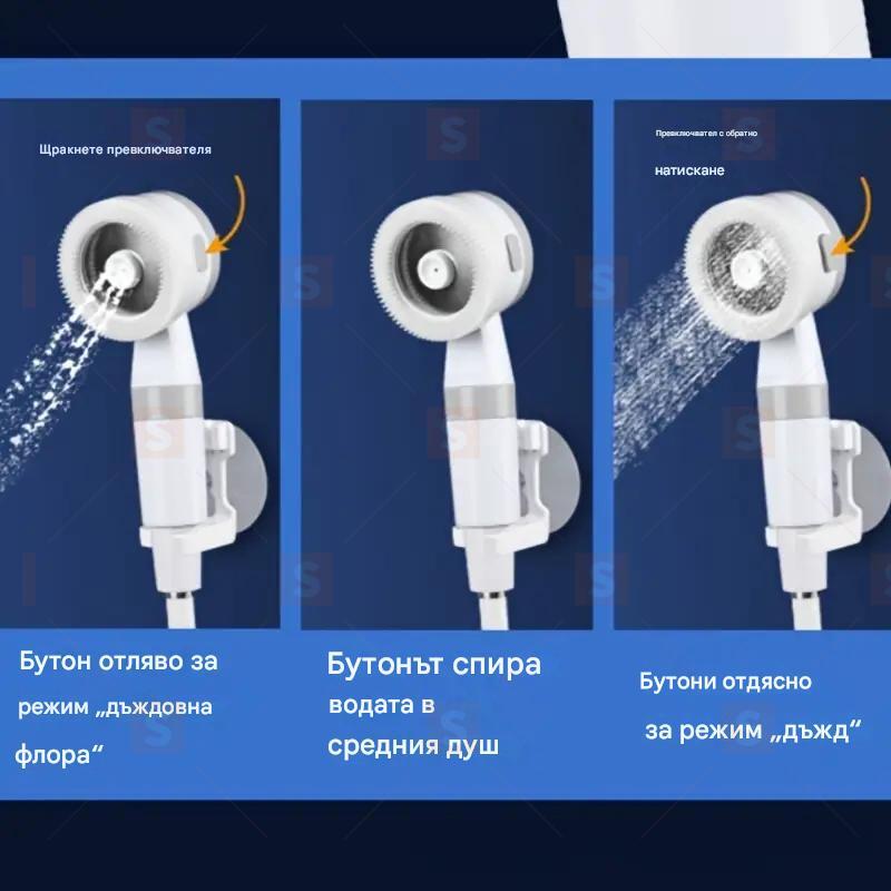 Безжичен комплект за душ при къмпинг – преносима USB акумулаторна водна помпа с регулируема дюза – идеален за туризъм, къпане на домашни любимци и миене на автомобили – включва мрежеста чанта за лесно съхранение